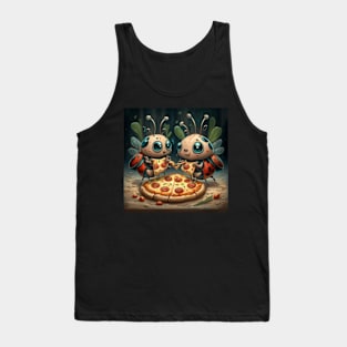 Cute and funny ladybug eating pizza gift ideas stickers tee and more Tank Top